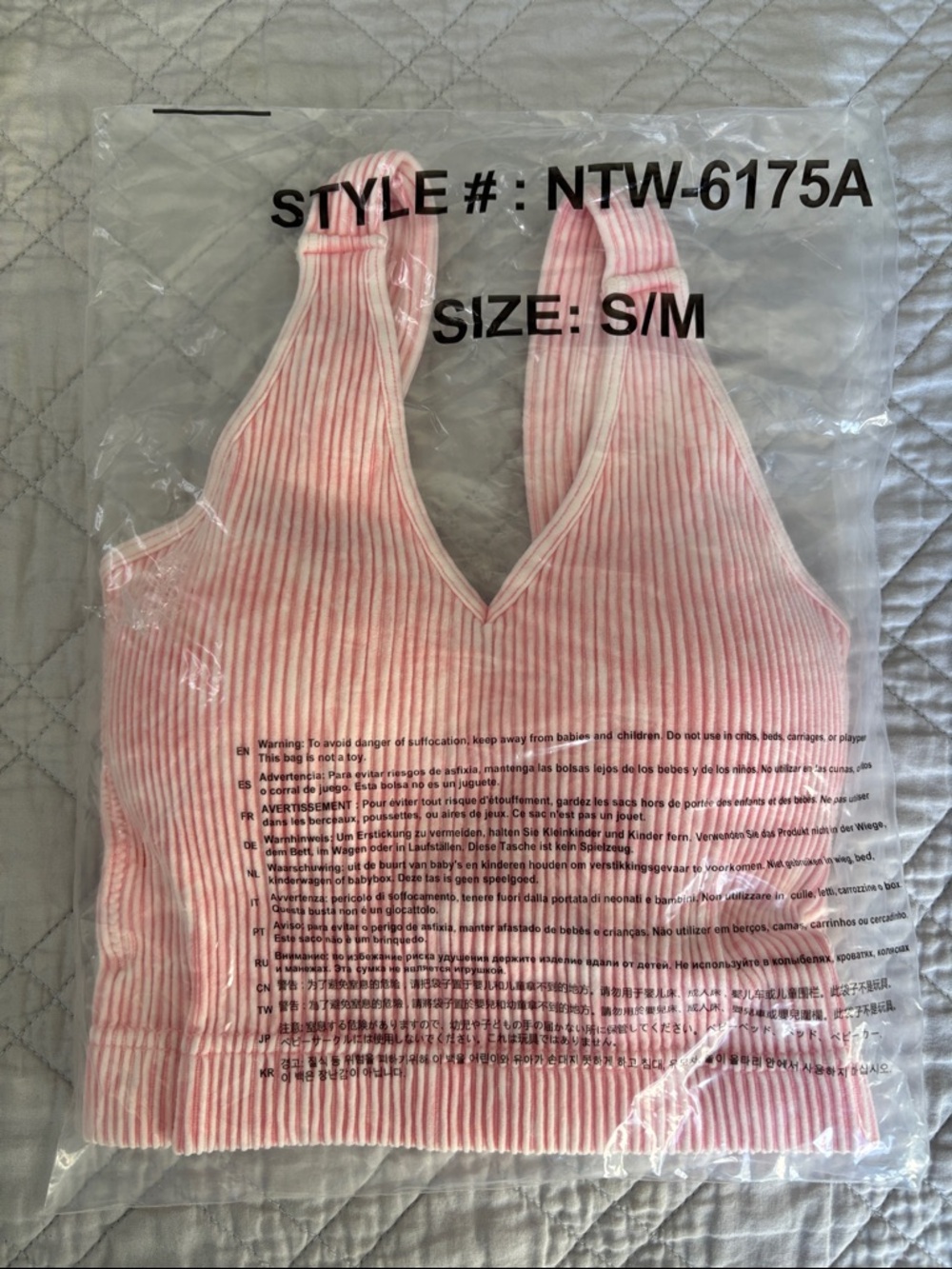 Zenana Outfitters Pink Ribbed V-Neck Tank Top